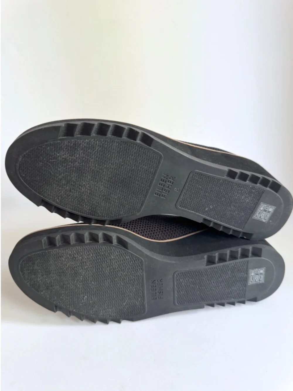 Eileen Fisher Ergos Recycled Stretch Knit Platform Loafer in Black Size 8